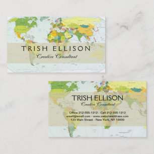 World Map Globe Country Atlas Business Card