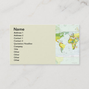 World Map Globe Country Atlas Business Card