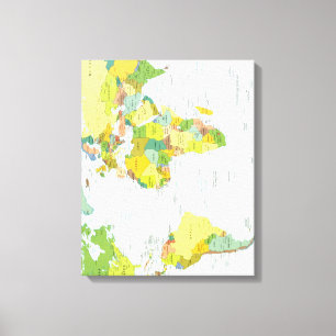 World Map Globe Country Atlas Canvas Print