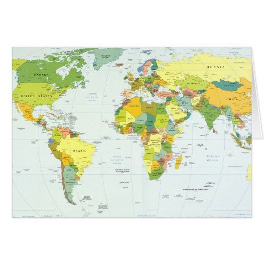 World Map Globe Country Atlas Cards (Front Horizontal)