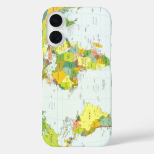 World Map Globe Country Atlas iPhone 16 Case