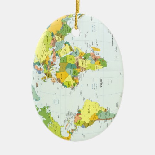 worldmapglobecountryatlas ceramic ornament