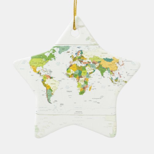 worldmapglobecountryatlas ceramic ornament