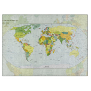 World Map Globe Country Atlas Cutting Board