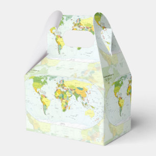World Map Globe Country Atlas Favor Boxes