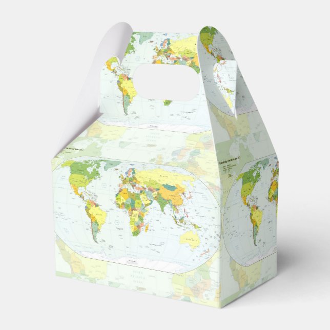 World Map Globe Country Atlas Favor Boxes (Front Side)