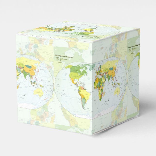 World Map Globe Country Atlas Favor Boxes (Front Side)