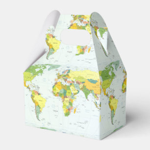 World Map Globe Country Atlas Favor Boxes