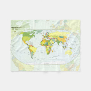 World Map Globe Country Atlas Fleece Blanket