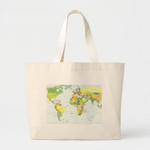 worldmapglobecountryatlas large tote bag