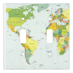 World Map Globe Country Atlas Light Switch Cover