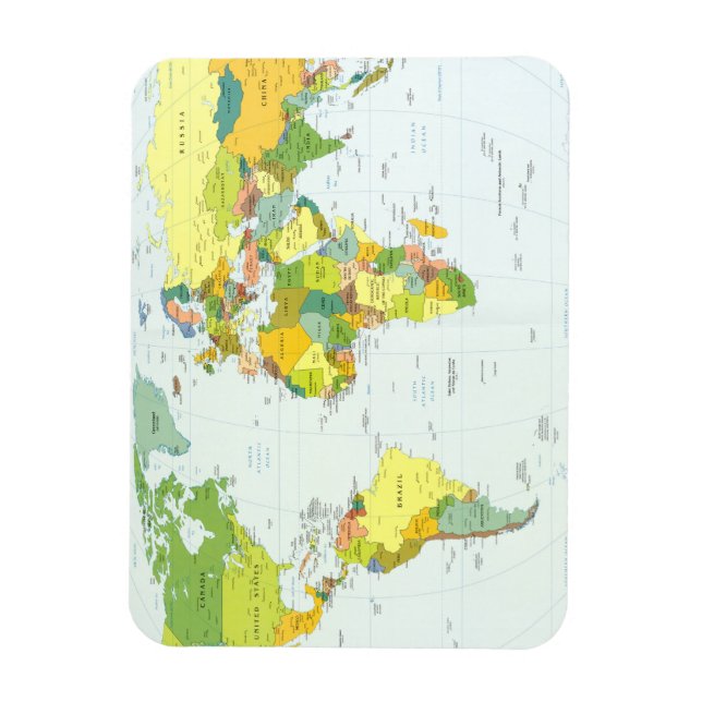 World Map Globe Country Atlas Magnet (Vertical)