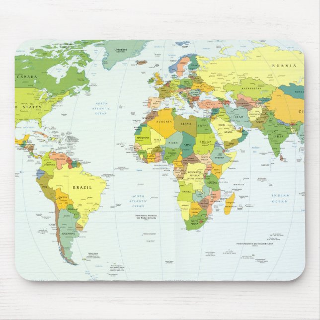 World Map Globe Country Atlas Mouse Pad (Front)