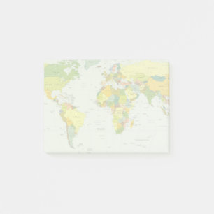 World Map Globe Country Atlas Post-it Notes