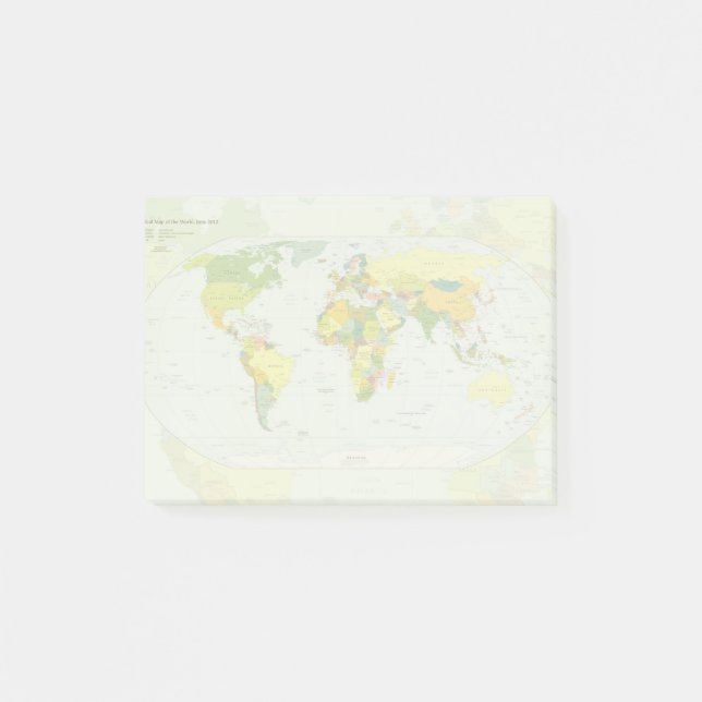 World Map Globe Country Atlas Post-it Notes (Front)