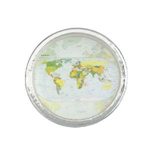 World Map Globe Country Atlas Ring