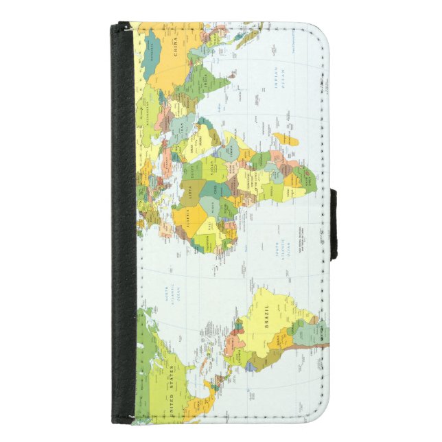 World Map Globe Country Atlas Samsung Galaxy Wallet Case (Front)