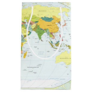 World Map Globe Country Atlas Small Gift Bag