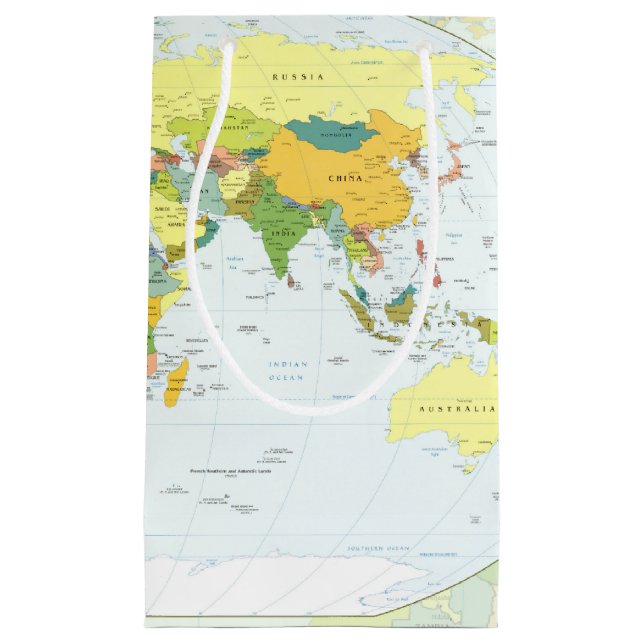 World Map Globe Country Atlas Small Gift Bag (Front)