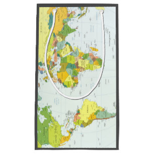 World Map Globe Country Atlas Small Gift Bag