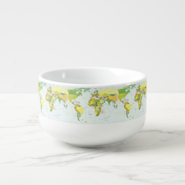 World Map Globe Country Atlas Soup Mug (Front)