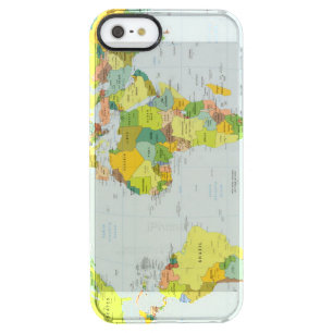 World Map Globe Country Atlas Clear iPhone SE/5/5s Case
