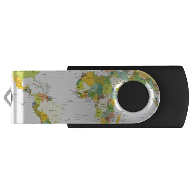 World Map Globe Country Atlas USB Flash Drive (Back)