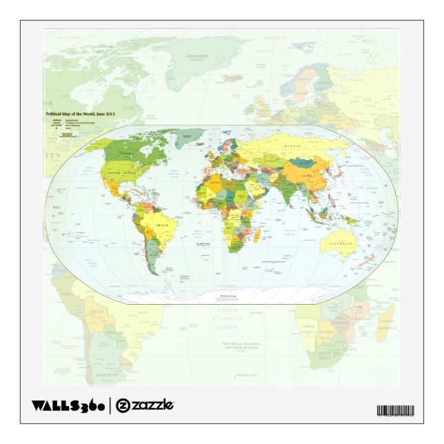 World Map Globe Country Atlas Wall Decal (Front)