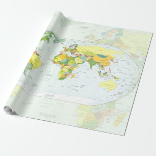 World Map Globe Country Atlas Wrapping Paper