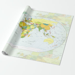 World Map Globe Country Atlas Wrapping Paper