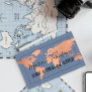 World Map Globe Map Travel Agency Copper Navy Business Card