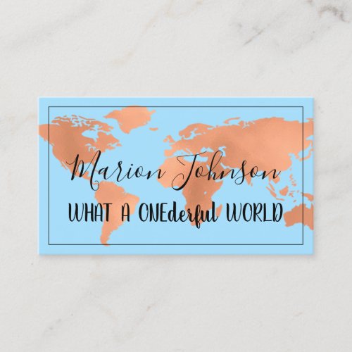 World Map Globe Map Travel Agency Rose Cooper Sky Business Card