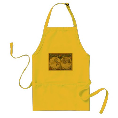 World Map Globe Travel Antique Adult Apron