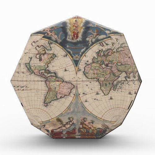 World Map Globe Travel Antique Award