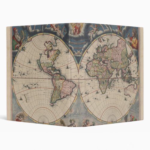 World Map Globe Travel Antique Binder