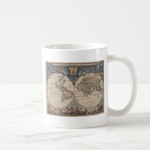 World Map Globe Travel Antique Coffee Mug