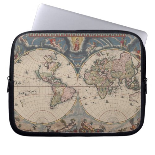 World Map Globe Travel Antique Laptop Sleeve