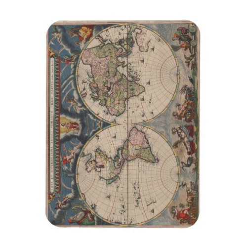 World Map Globe Travel Antique Magnet