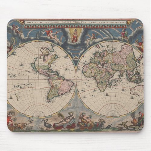 World Map Globe Travel Antique Mouse Pad