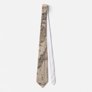 World Map Globe Travel Antique Tie