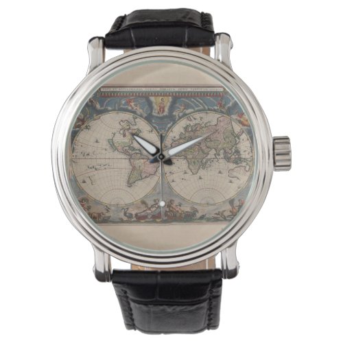 World Map Globe Travel Antique Watch