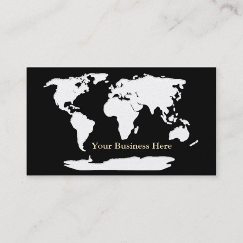 World Map Gold/Black Business Card 1