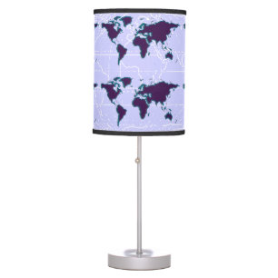 world map graphic pattern table lamp