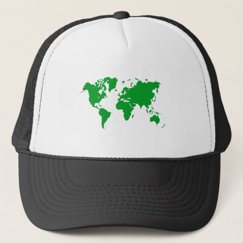 World Map _ Grass Green Trucker Hat