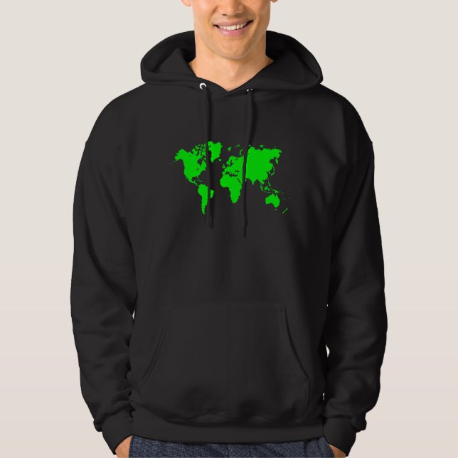 World Map - Green Hoodie (Front)