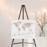 World Map Guest Signature Board Tan
