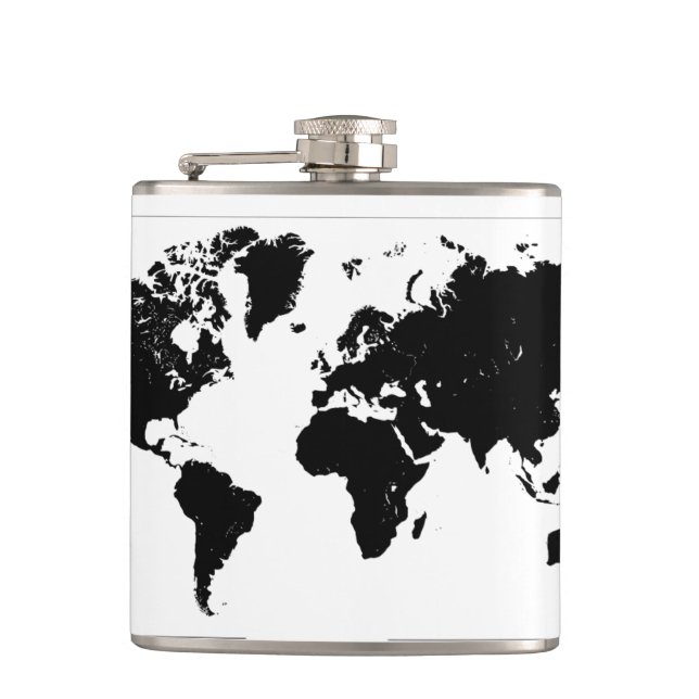 WORLD MAP HIP FLASK (Front)