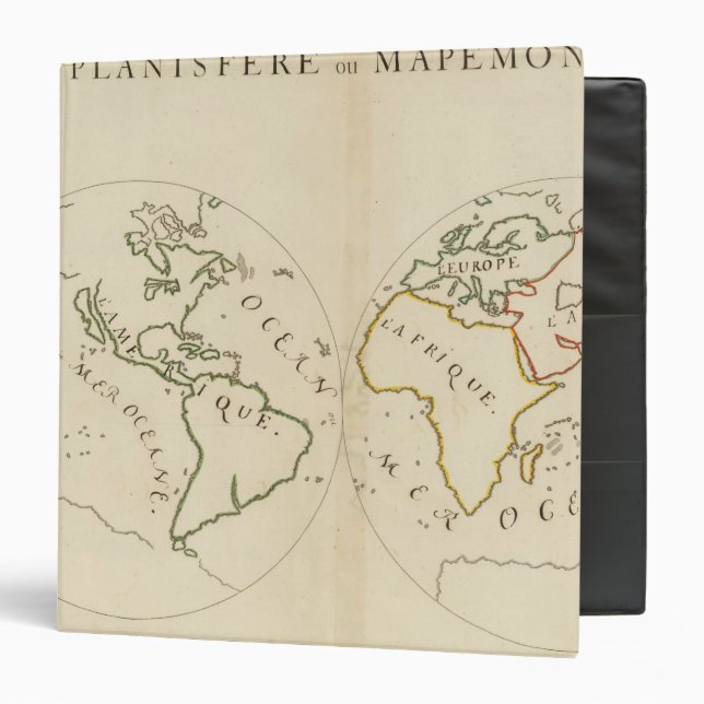 World Map in 4 Parts 3 Ring Binder (Front/Inside)