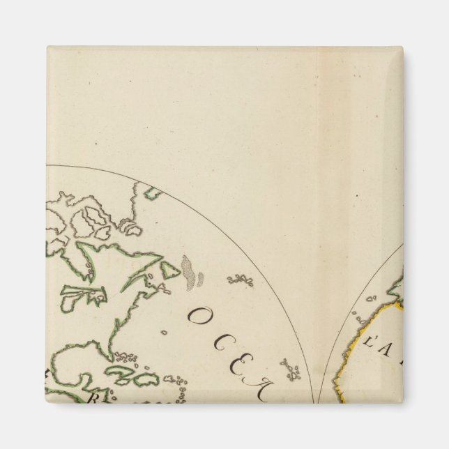 World Map in 4 Parts Magnet (Front)