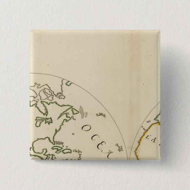 World Map in 4 Parts Pinback Button (Front)